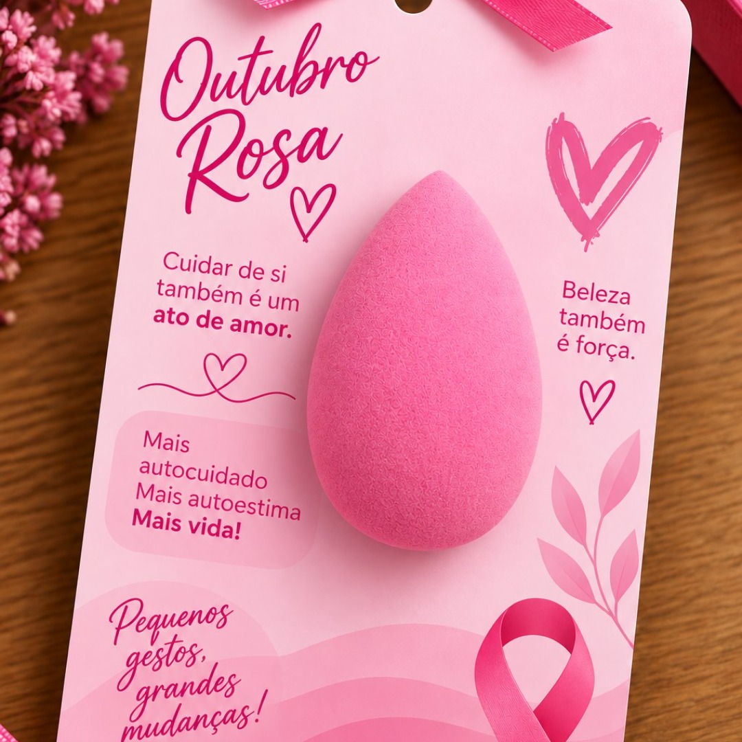 Card + esponja maquiagem