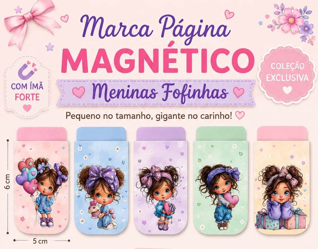 MARCA PÁGINAS MAGNÉTICOS OPÇÃO 1, PARA FOLHAS TAMANHO A4(MEDIDA 5CMX4CM) OPÇÃO 2, PARA FOLHAS TAMANHO A5 E A6 (MEDIDA 4,5CMX3,5CM)